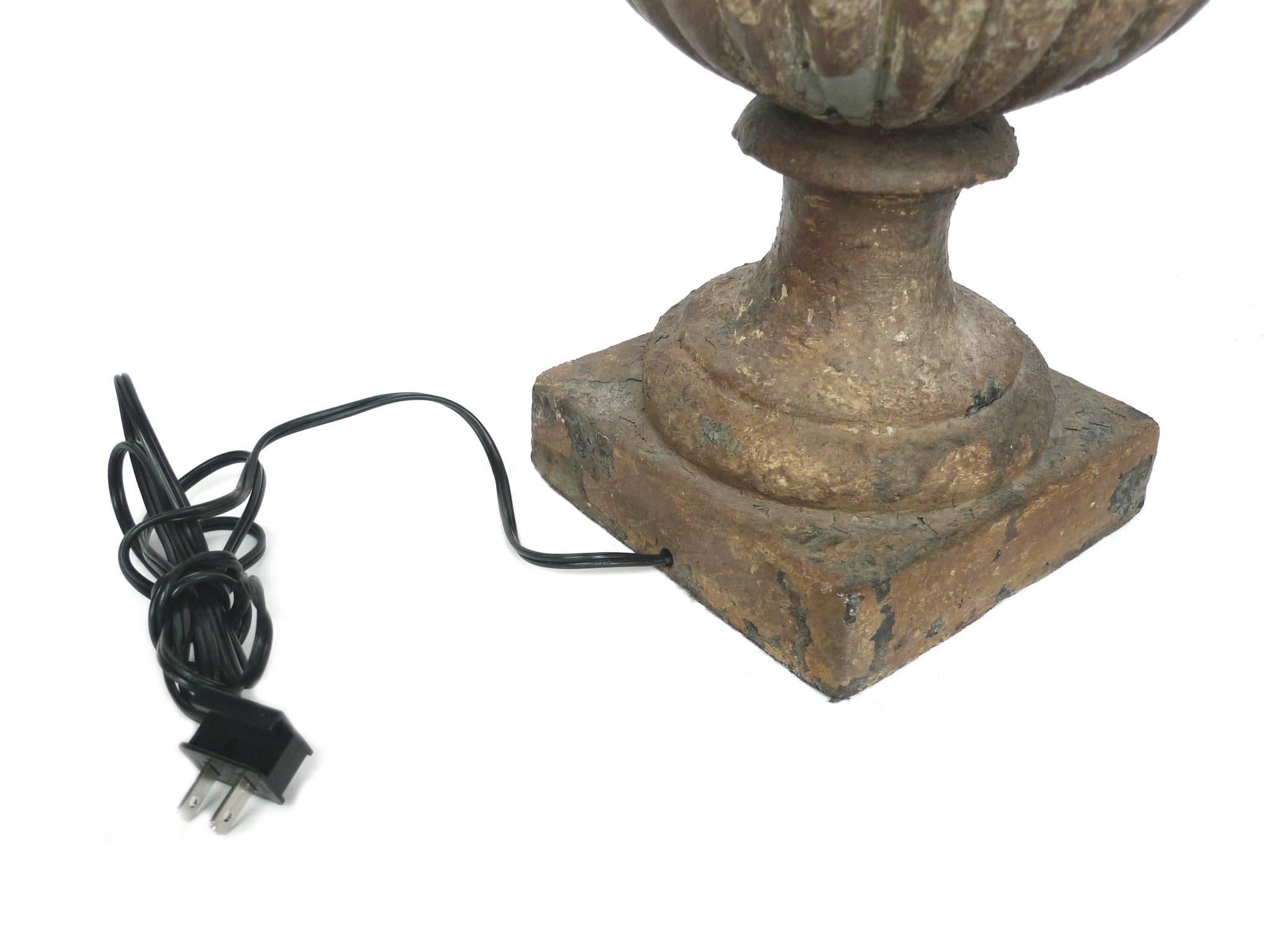 Early 20th Century Cast Iron Urn Lamps, Pair 1