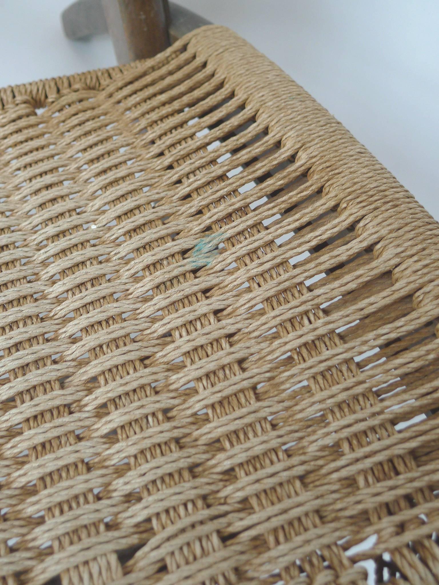 20th Century Mid-Century Folding Rope Chair in the Style of Hans Wegner