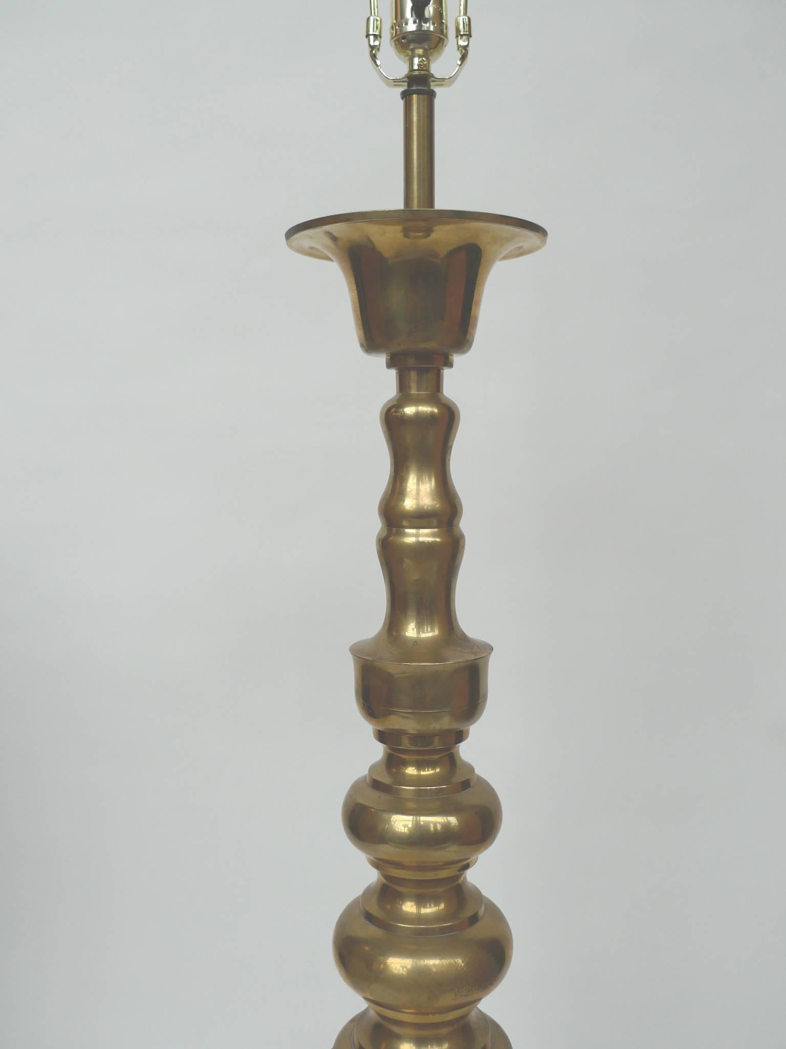 20th Century Stiffel Tall Brass Table Lamps