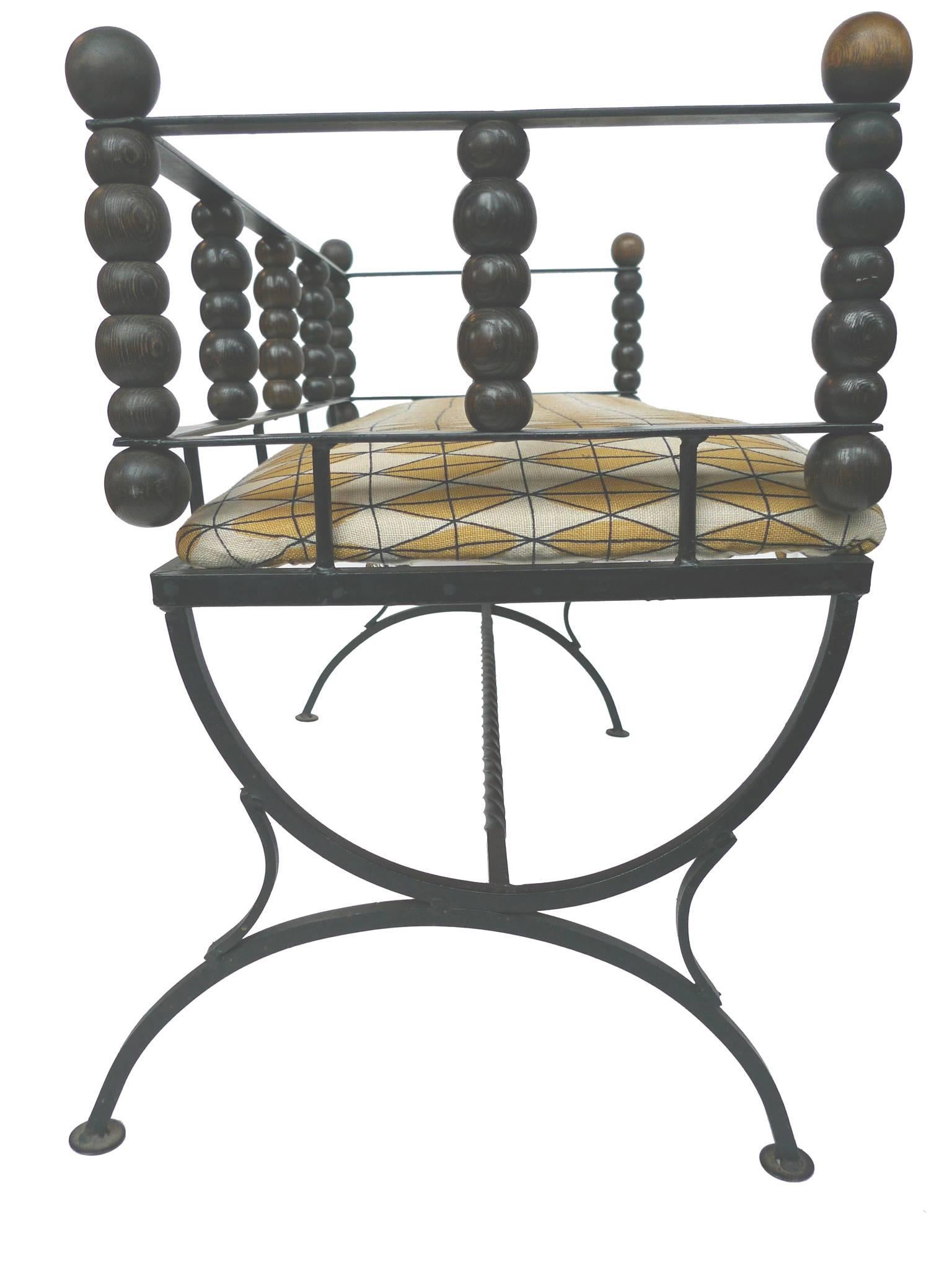 Spanish Colonial 1960s Wrought Iron Bench