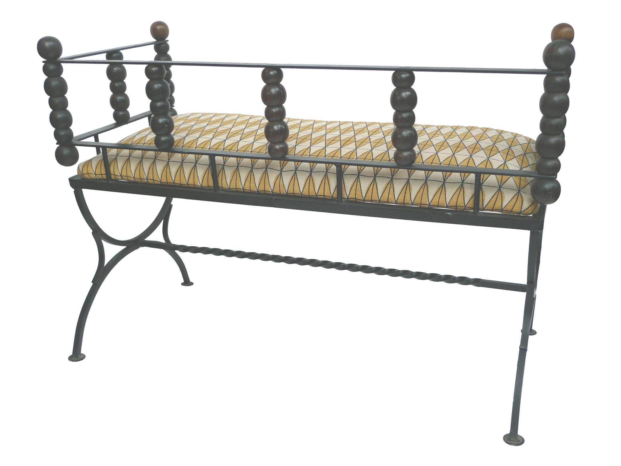 American 1960s Wrought Iron Bench