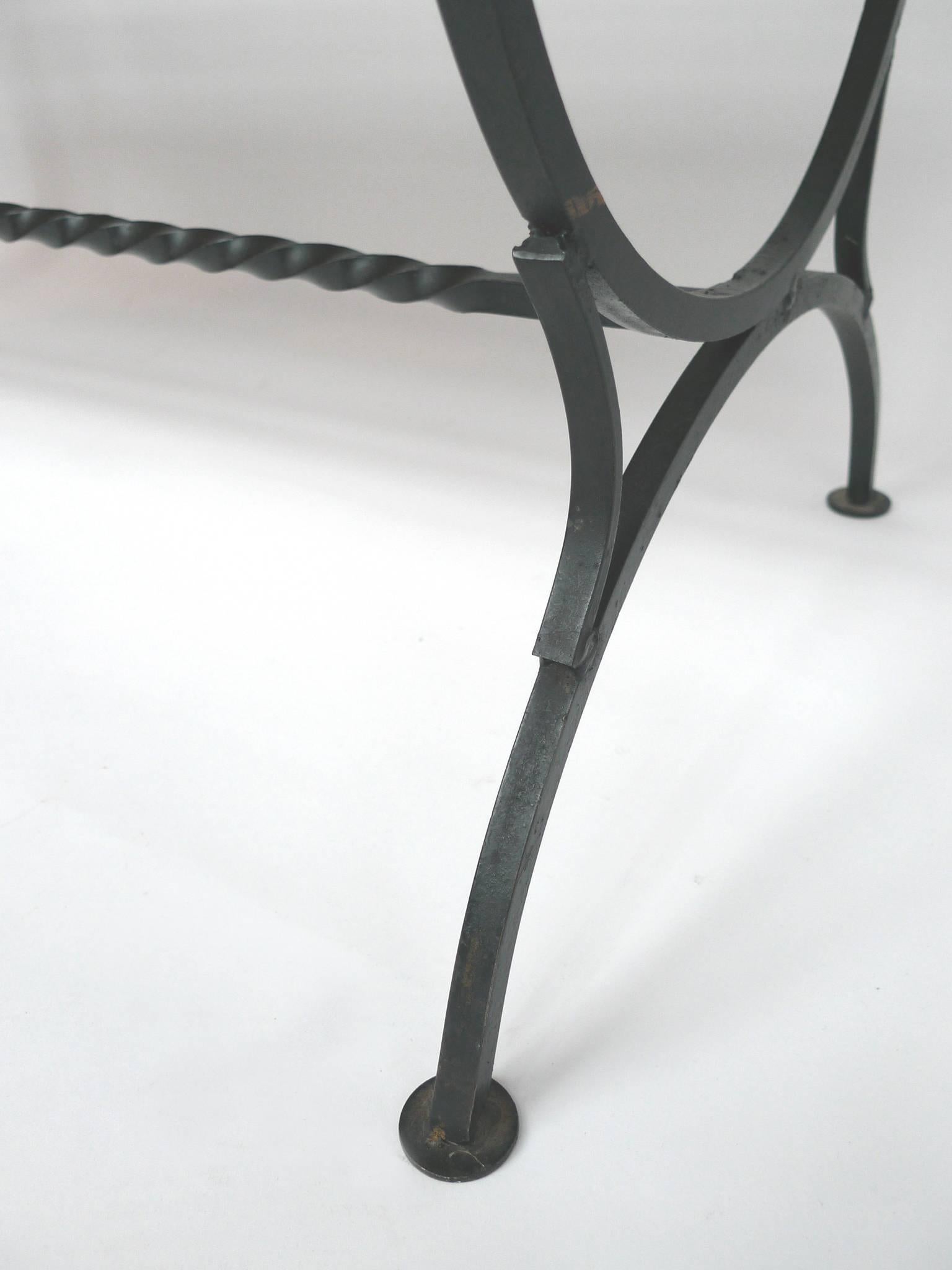 1960s Wrought Iron Bench 1