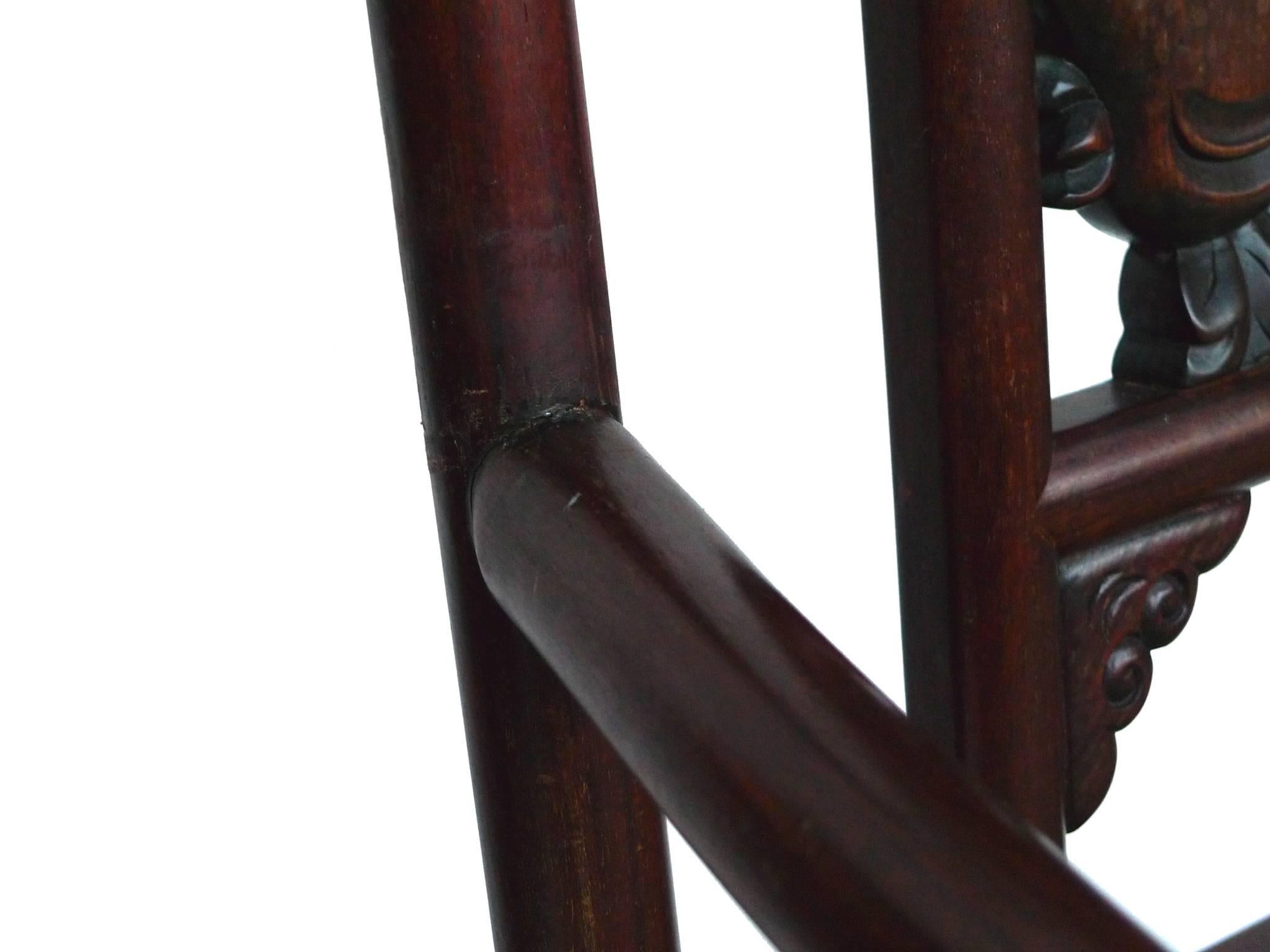 Pair of Early 20th Century Chinese Rosewood Armchairs 3