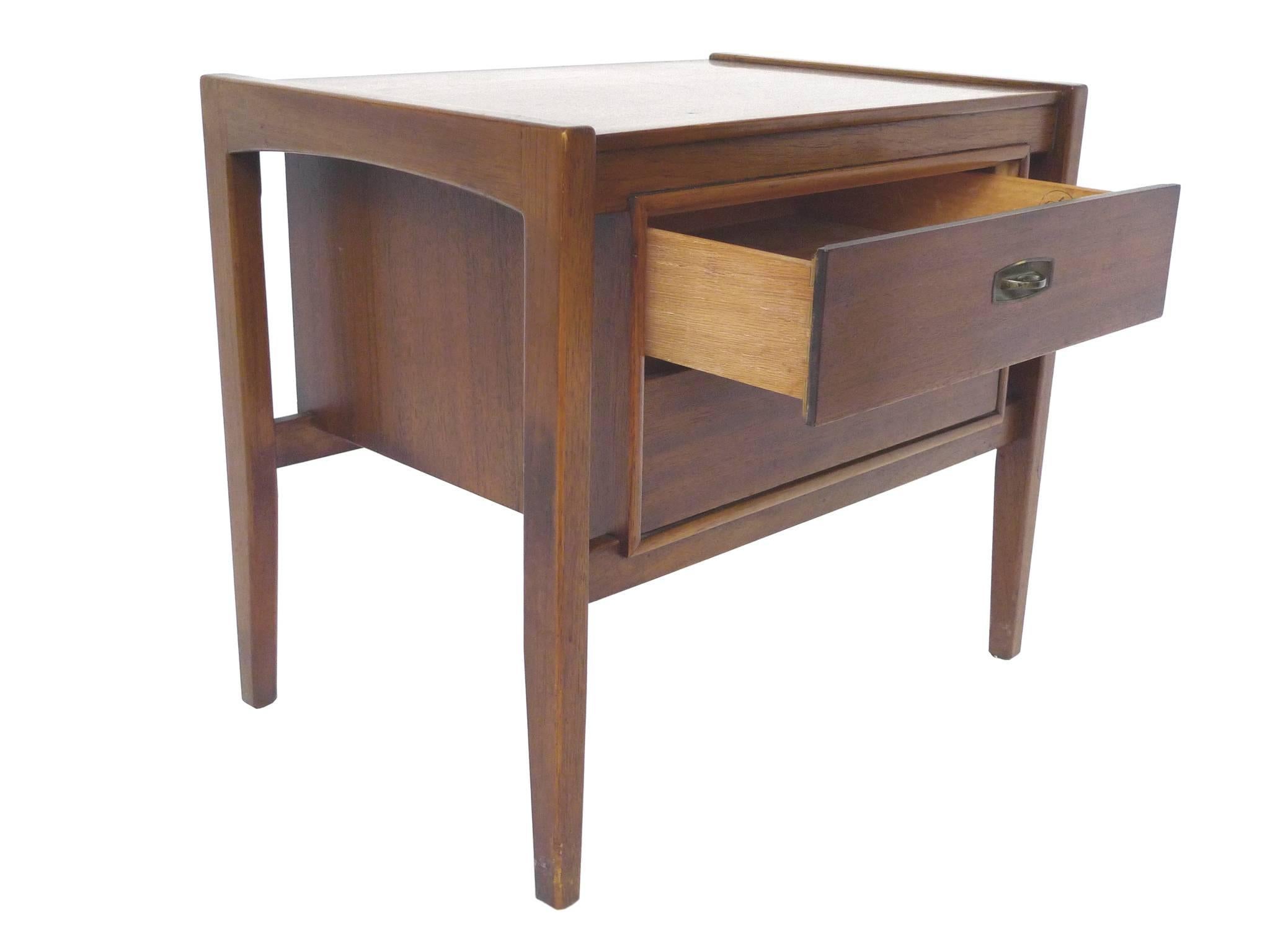 American Midcentury Modern Walnut Side Tables by Drexel