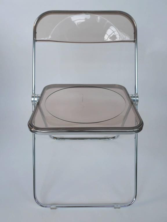1960s Plia Lucite And Chrome Folding Chairs By Giancarlo Piretti A This Set Of 6 Folding Chairs Were Designed By Giancarlo Piretti For Anonima Castelli In The