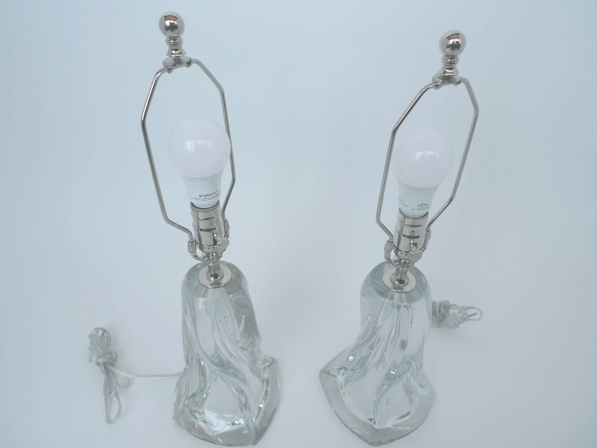 Italian Pair of Midcentury Murano Glass Table Lamps