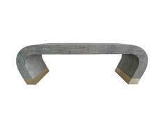 Midcentury Karl Springer style Linen-Wrapped Coffee Table