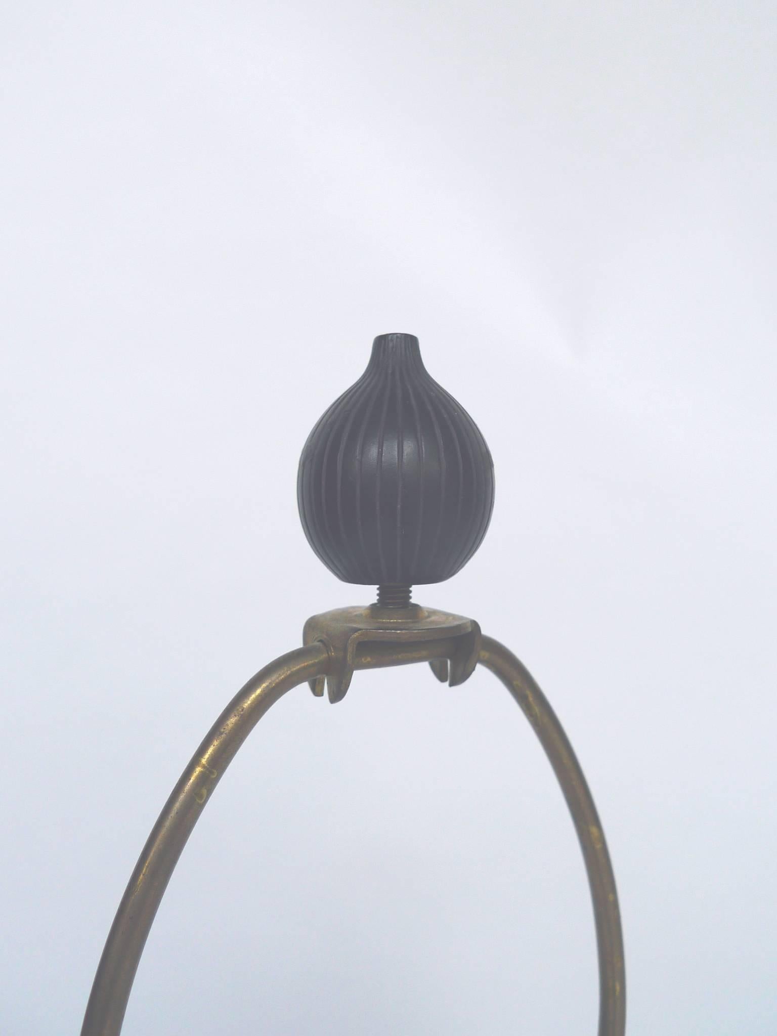 Asian Modern Enamel-Decorated Brass Table Lamp 1