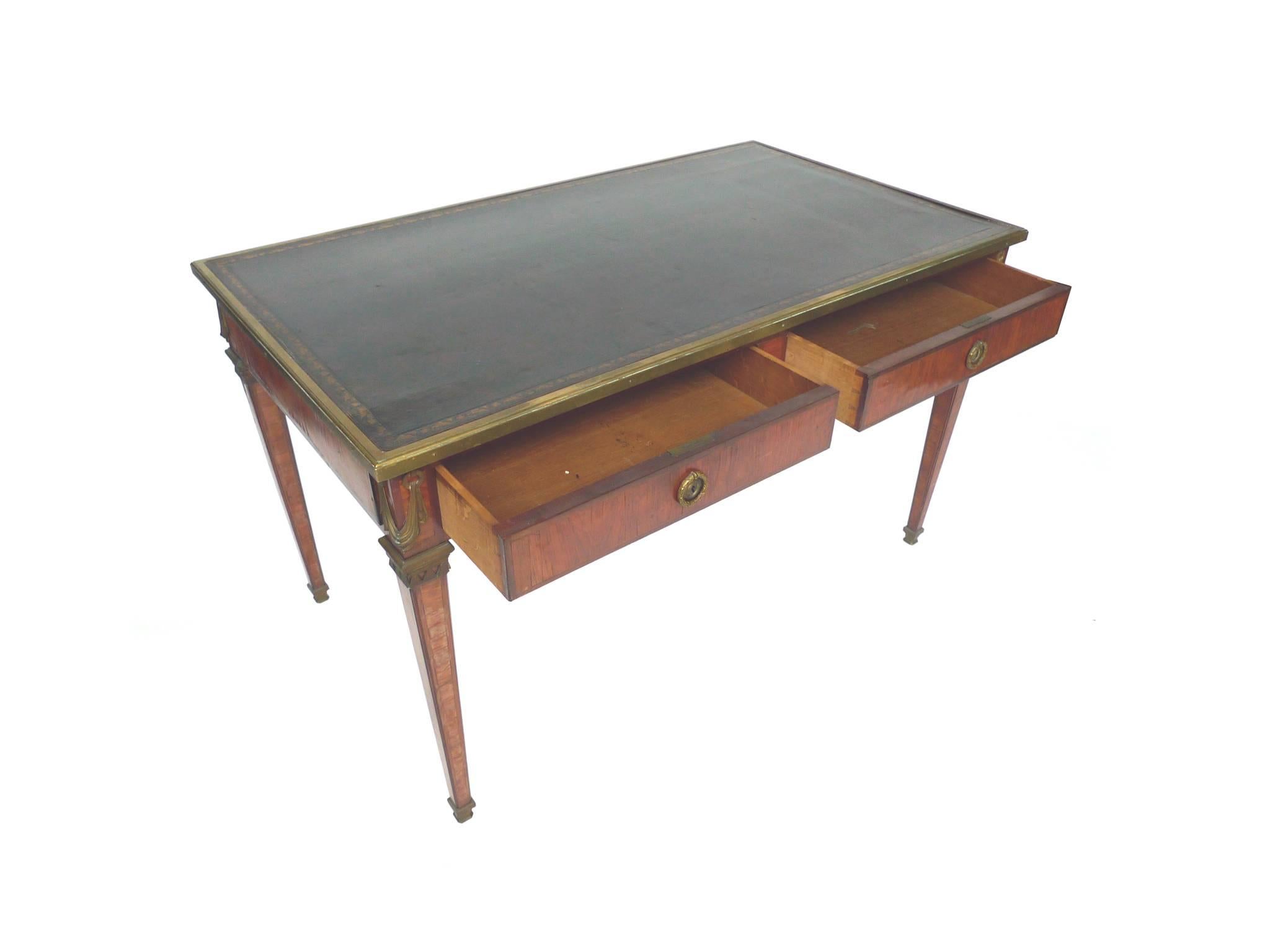 French Late 19th Century Louis XVI Style Leather-Top Writing Desk