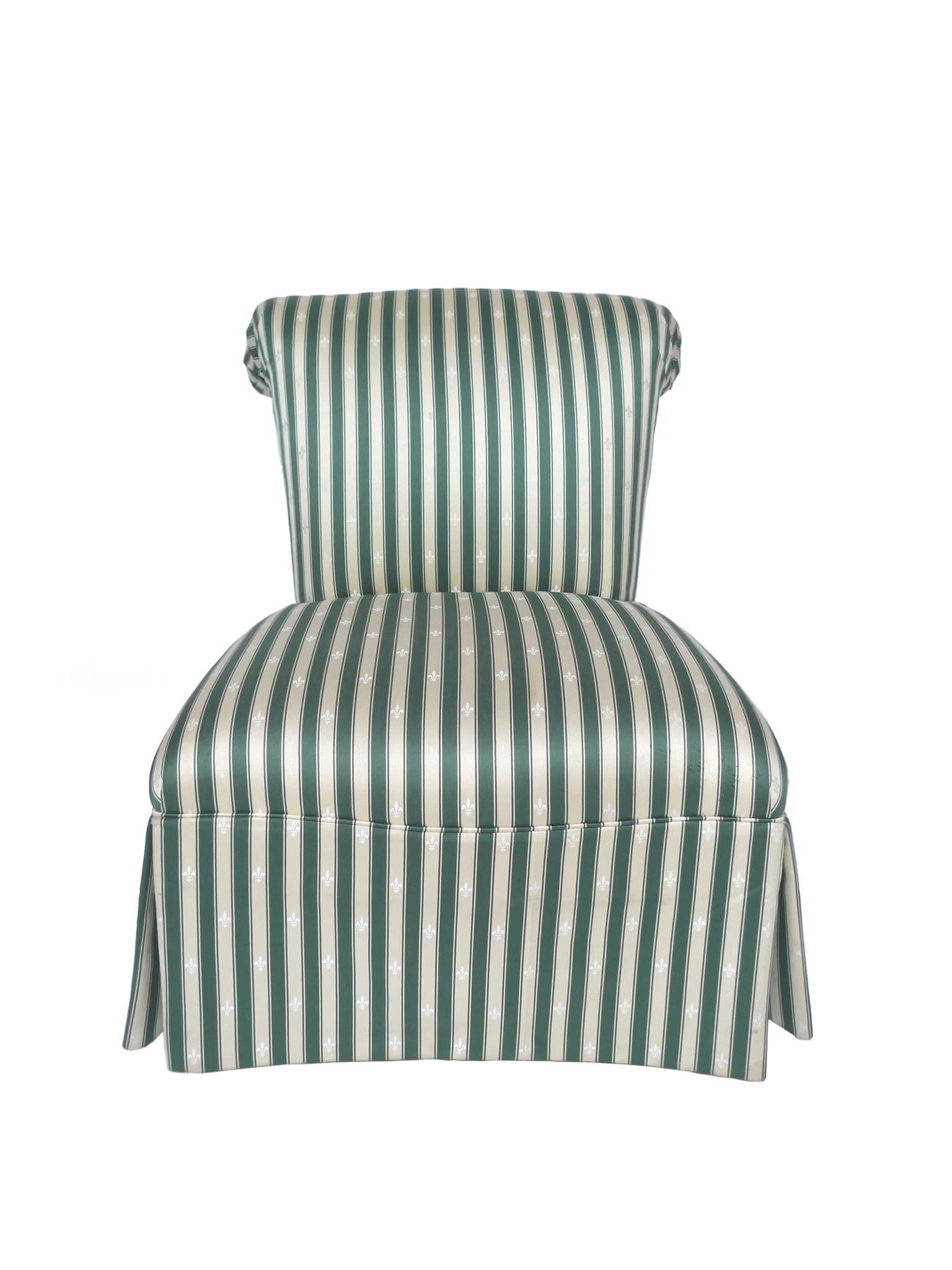 striped slipper chair