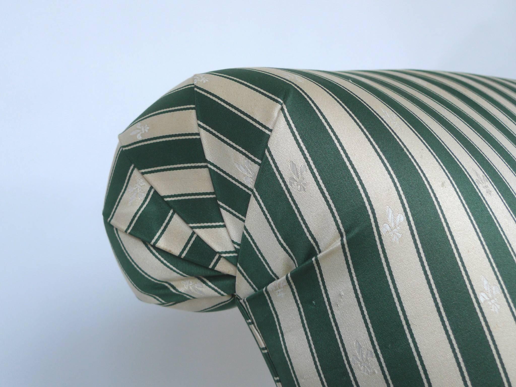 20th Century Pair of Henredon Striped Silk Slipper Chairs