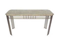 1980s Mastercraft Style Console Table with Fossilized Stone Top