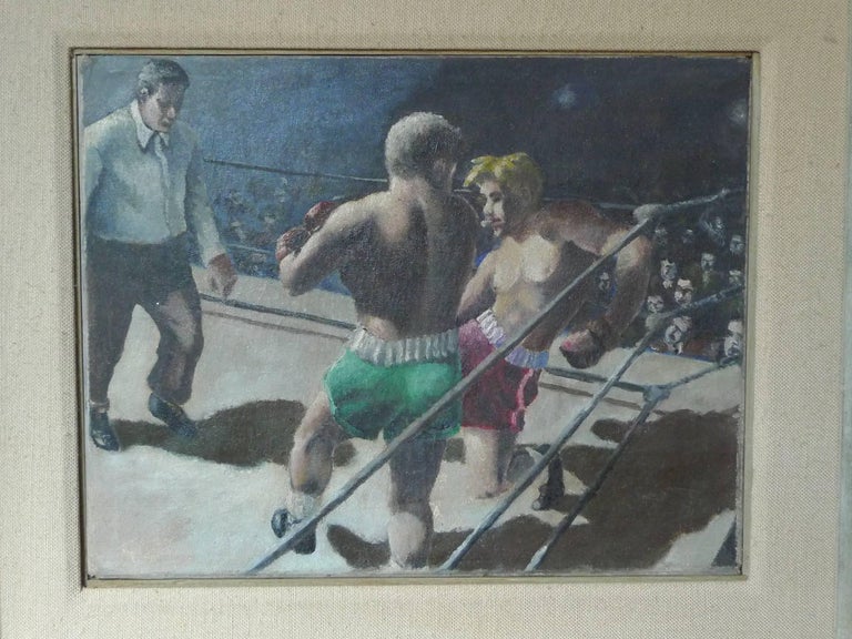 Boxing Match, Oil Painting by Unknown Artist, after Robert Riggs at 1stDibs