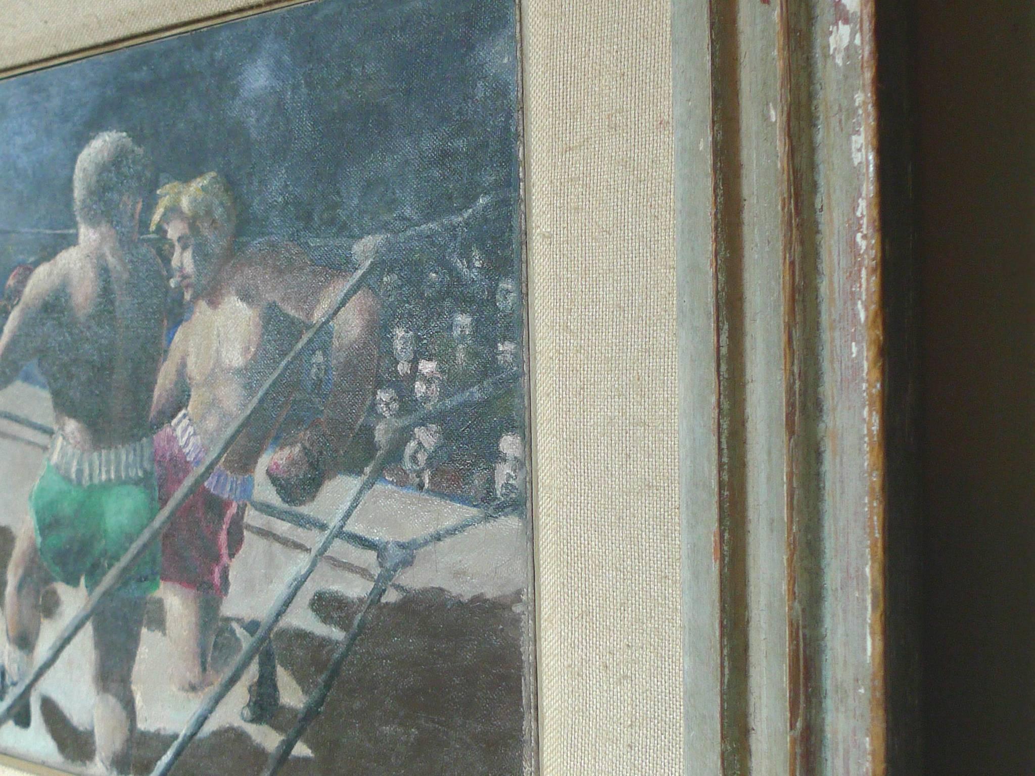 20th Century Boxing Match, Oil Painting by Unknown Artist, after Robert Riggs