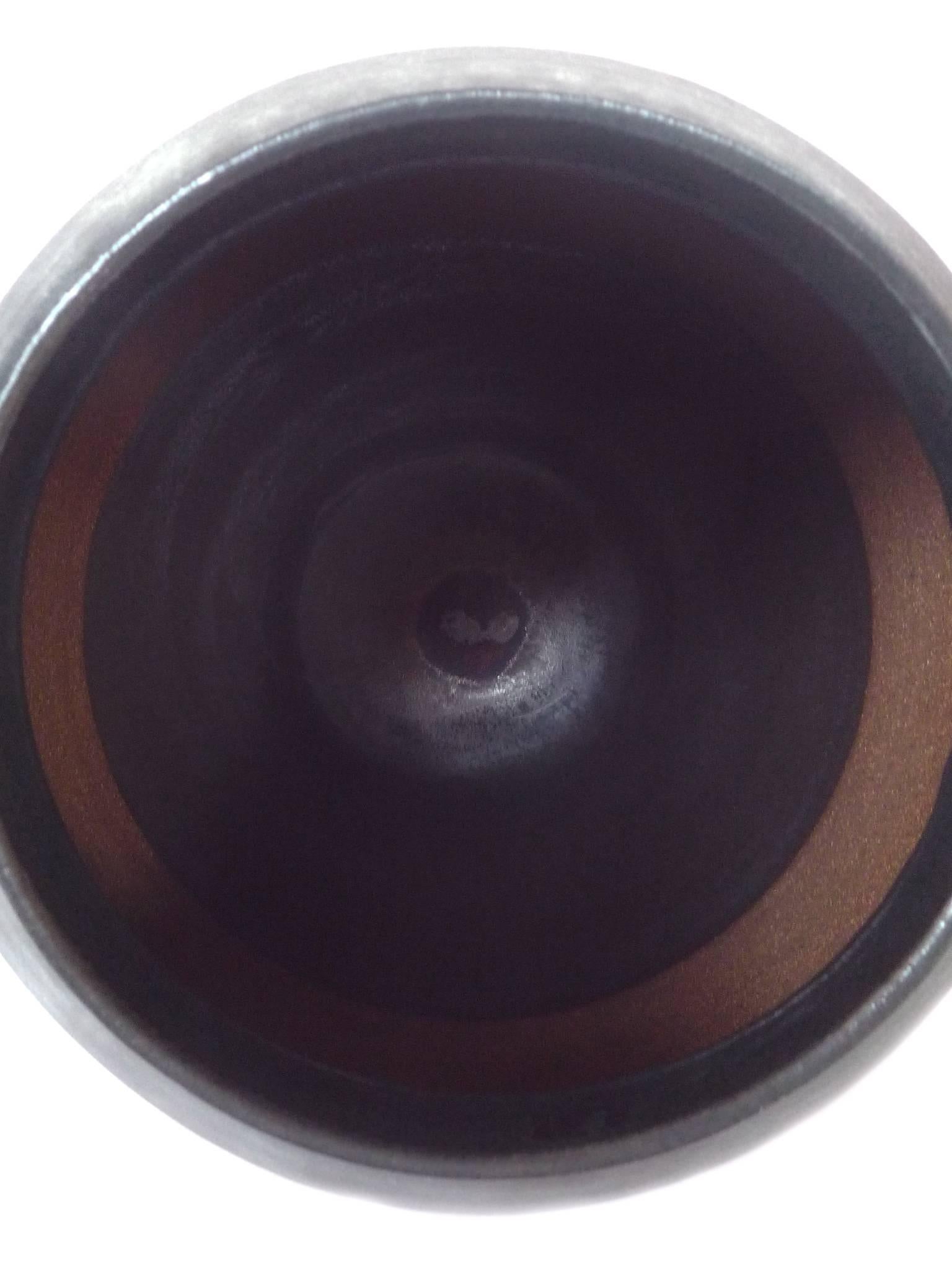 Thom Lussier Metallic Black Glazed Ceramic Urn 1