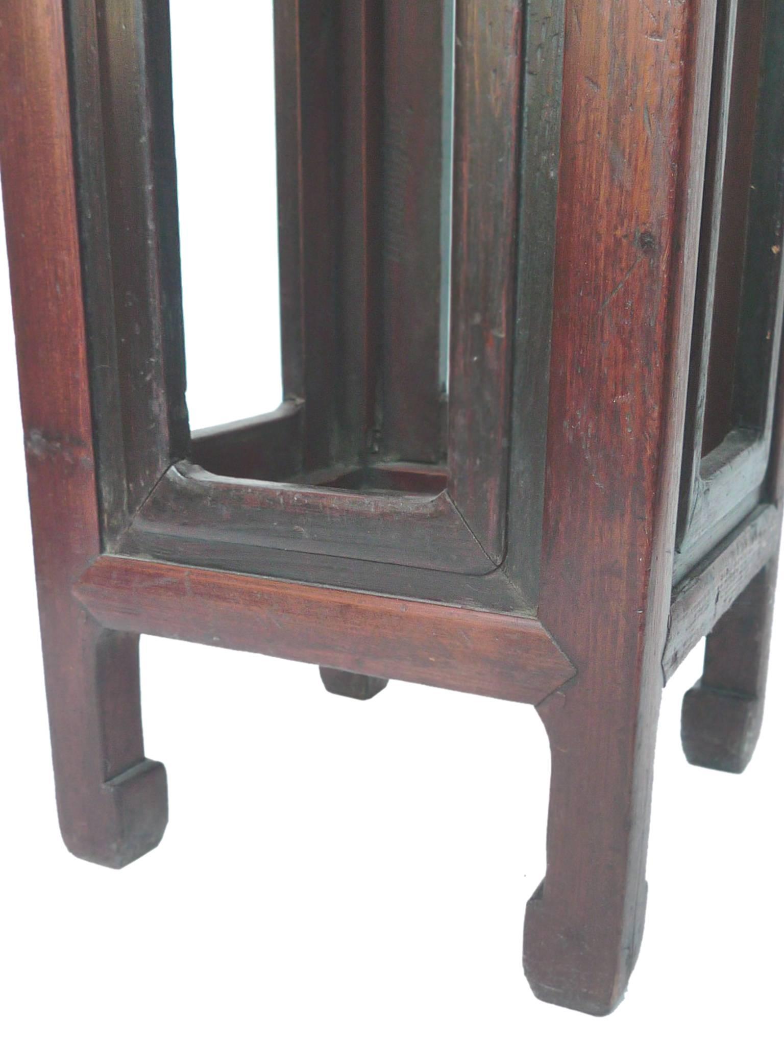 Pair of 19th Century, Asian Elmwood Pedestal Stands 5