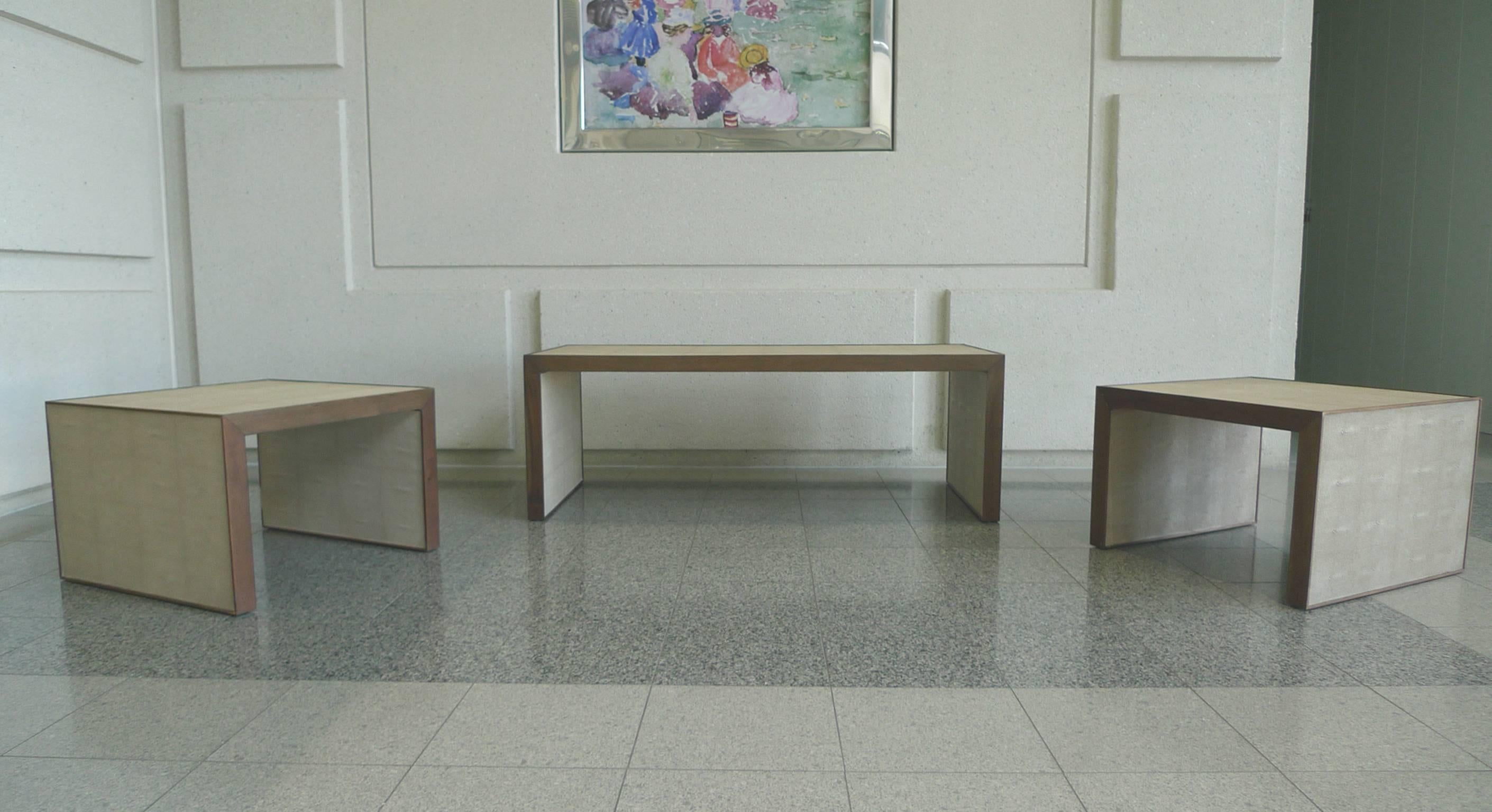 Set of Dwell Studios Nesting Coffee Table and Two Side Tables 1