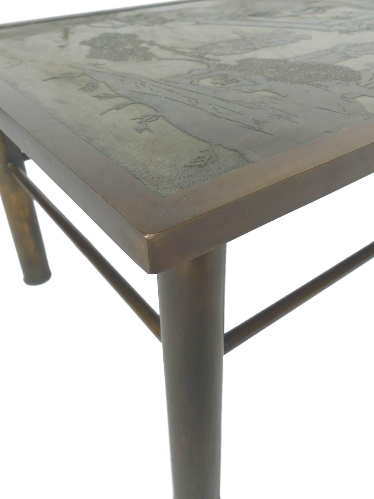 Philip & Kelvin Laverne Etched Bronze Coffee Table 5