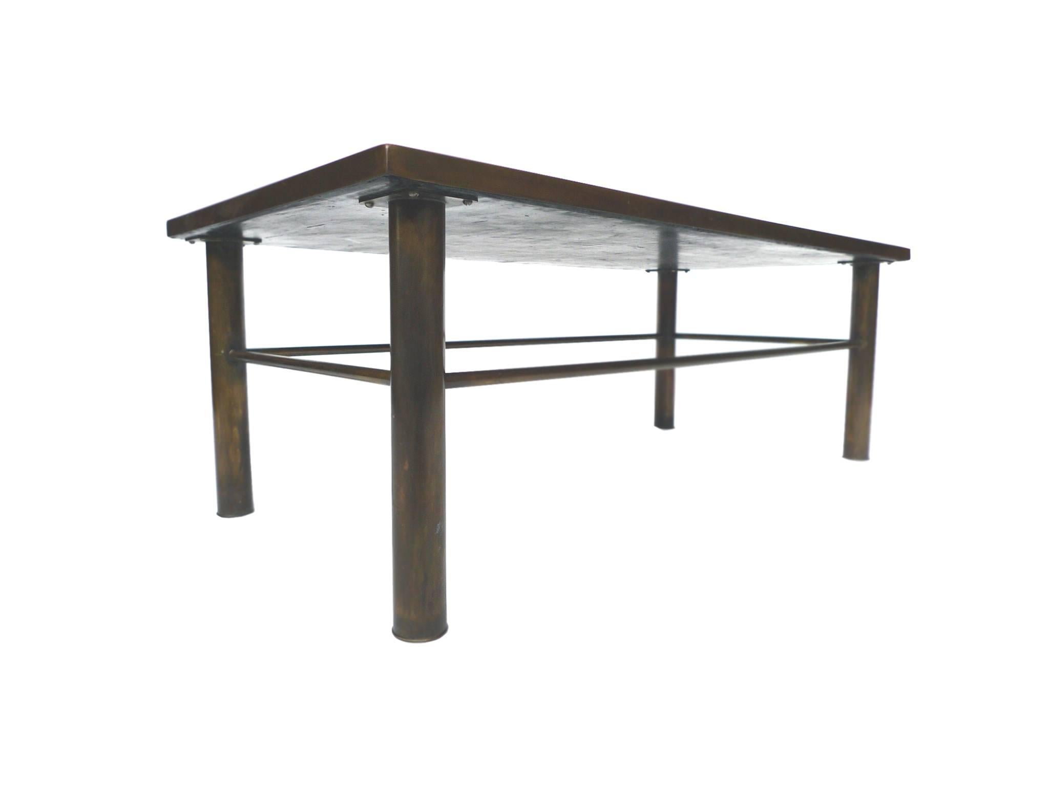 20th Century Philip & Kelvin Laverne Etched Bronze Coffee Table