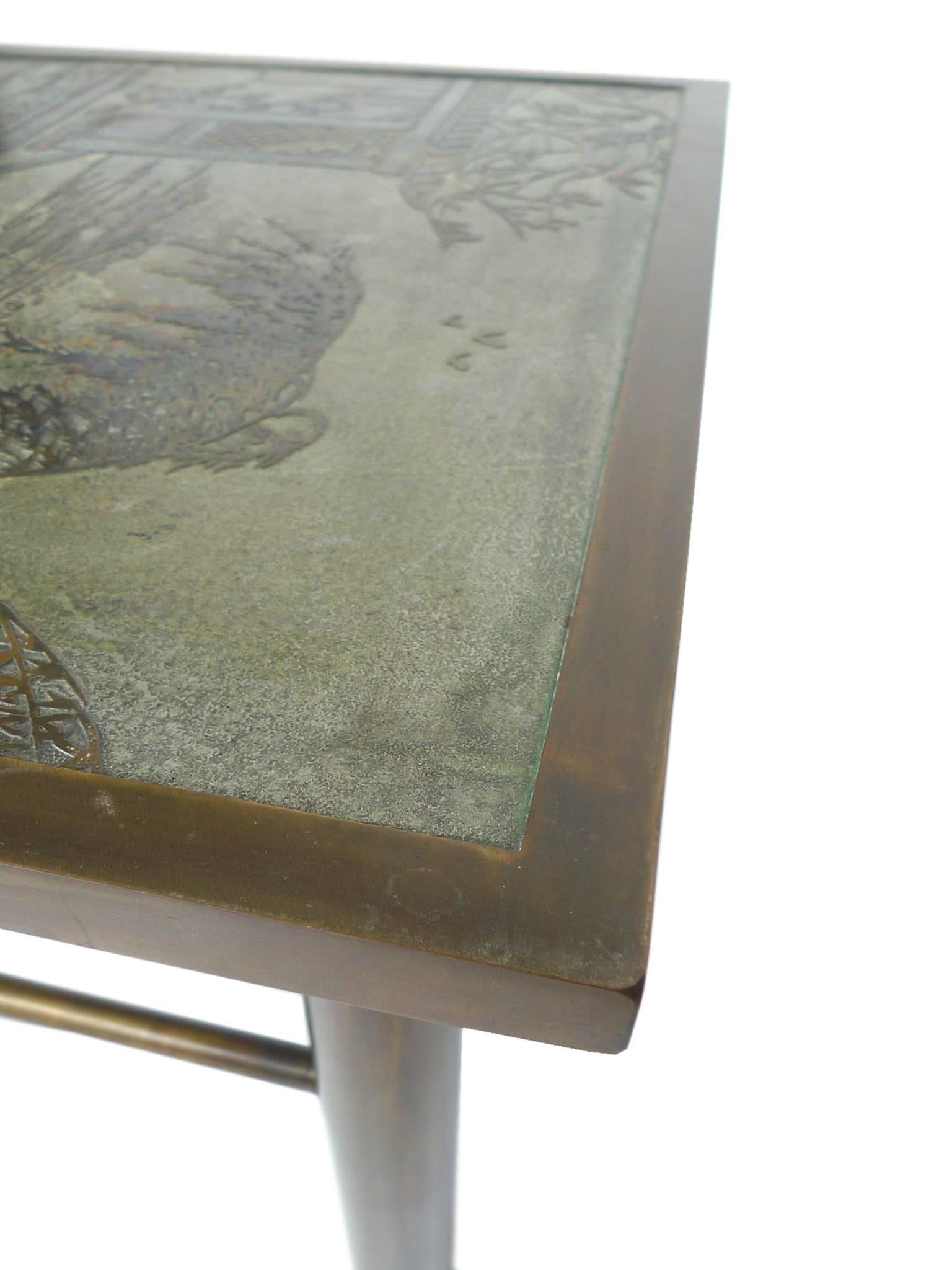 Philip & Kelvin Laverne Etched Bronze Coffee Table 4