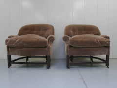 Midcentury Mohair Barrel Club Chairs