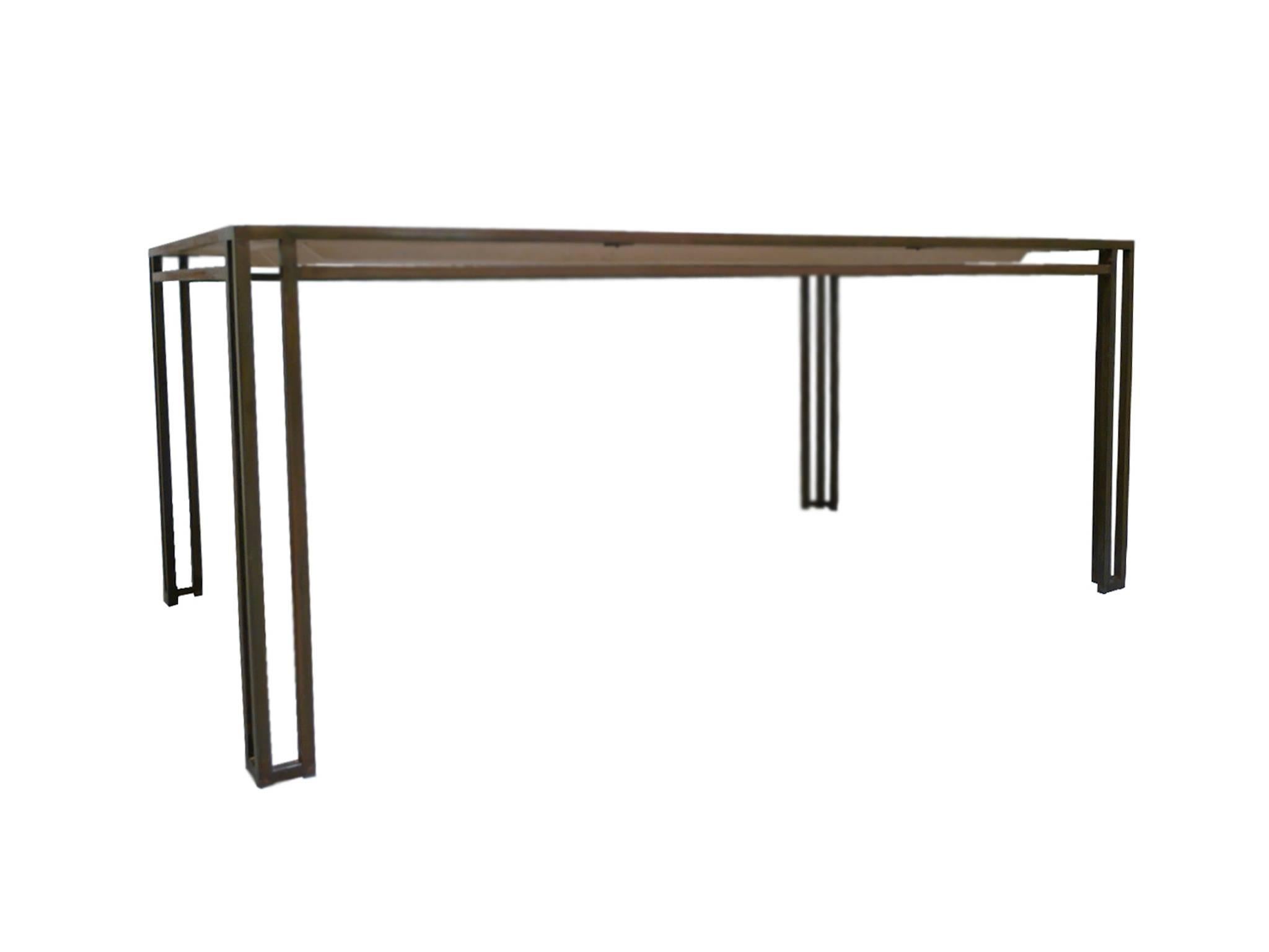 American Billy Baldwin 1970s Iron and Wood Dining Table