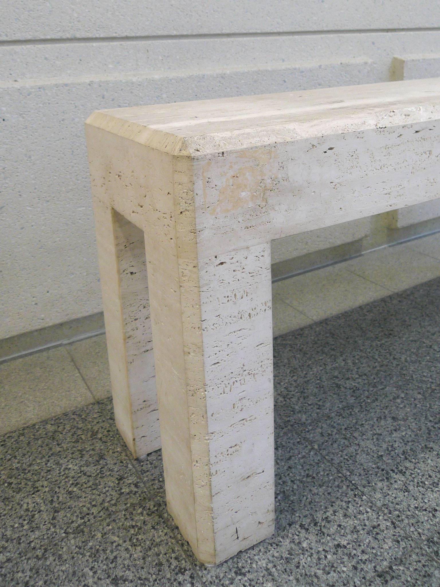 20th Century Travertine Console Sofa Table in the Manner of Maitland-Smith 4