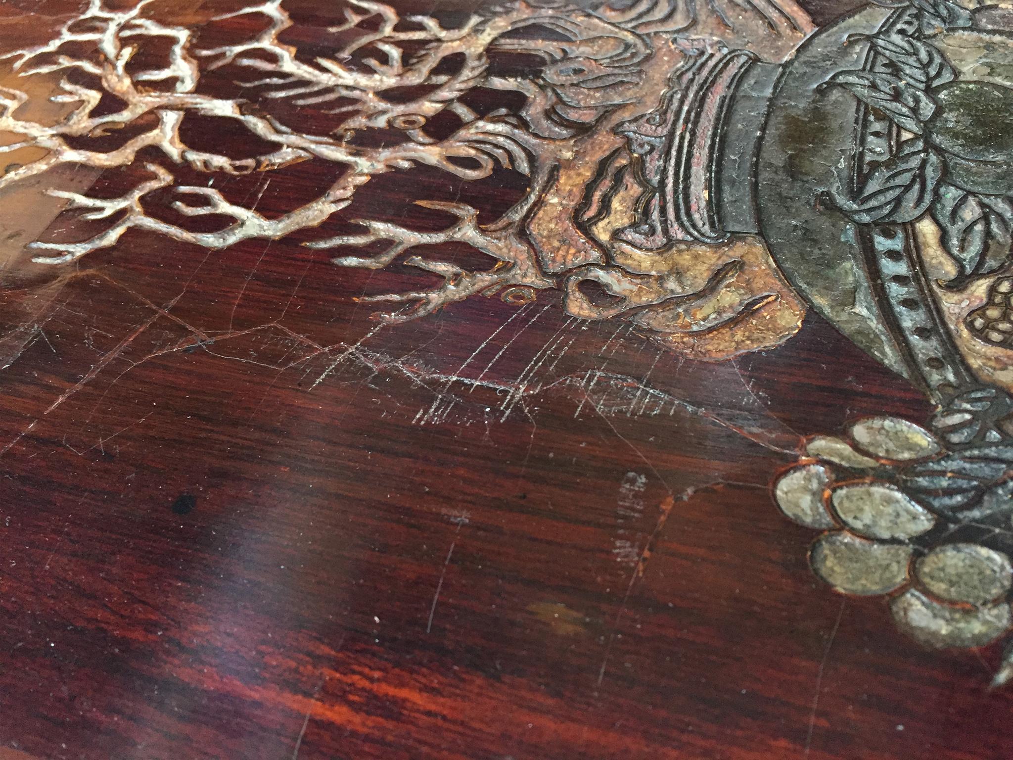 Early 20th Century Chinese Lacquered Panel Table 2