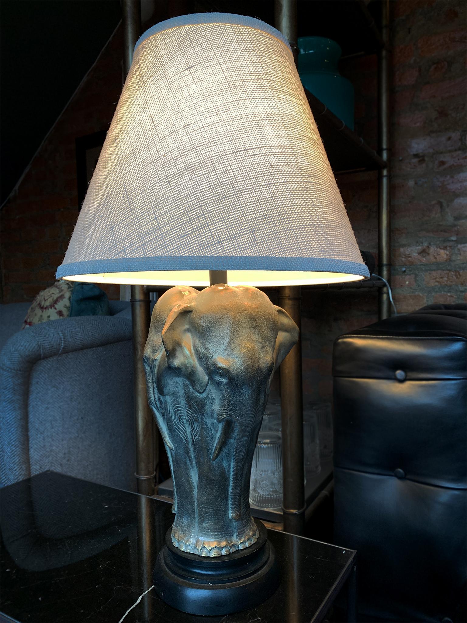 Pair of 20th Century Bronze Elephant Table Lamps 15