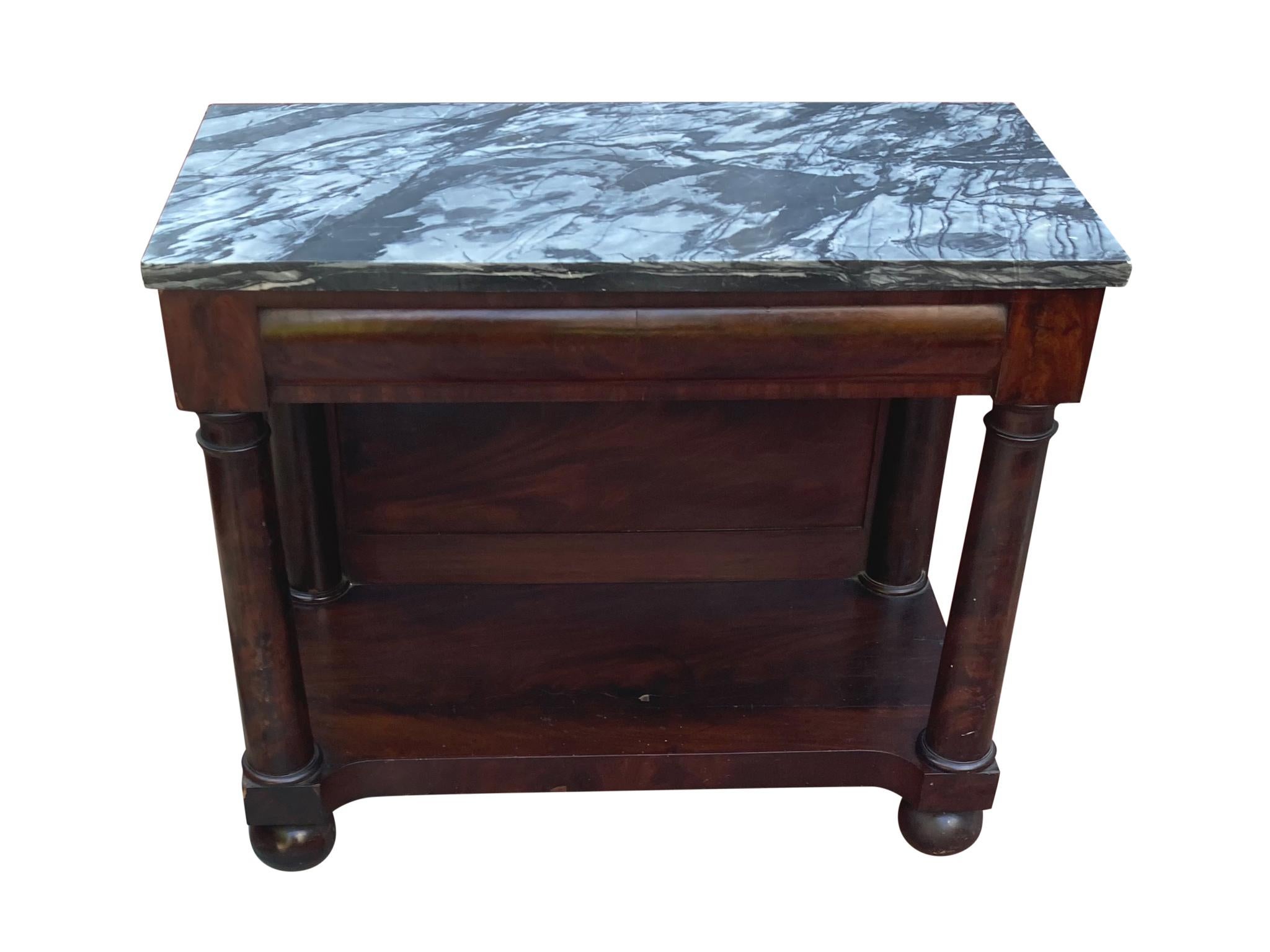 American Early 19th Century Federal Marble-Top Pier Table