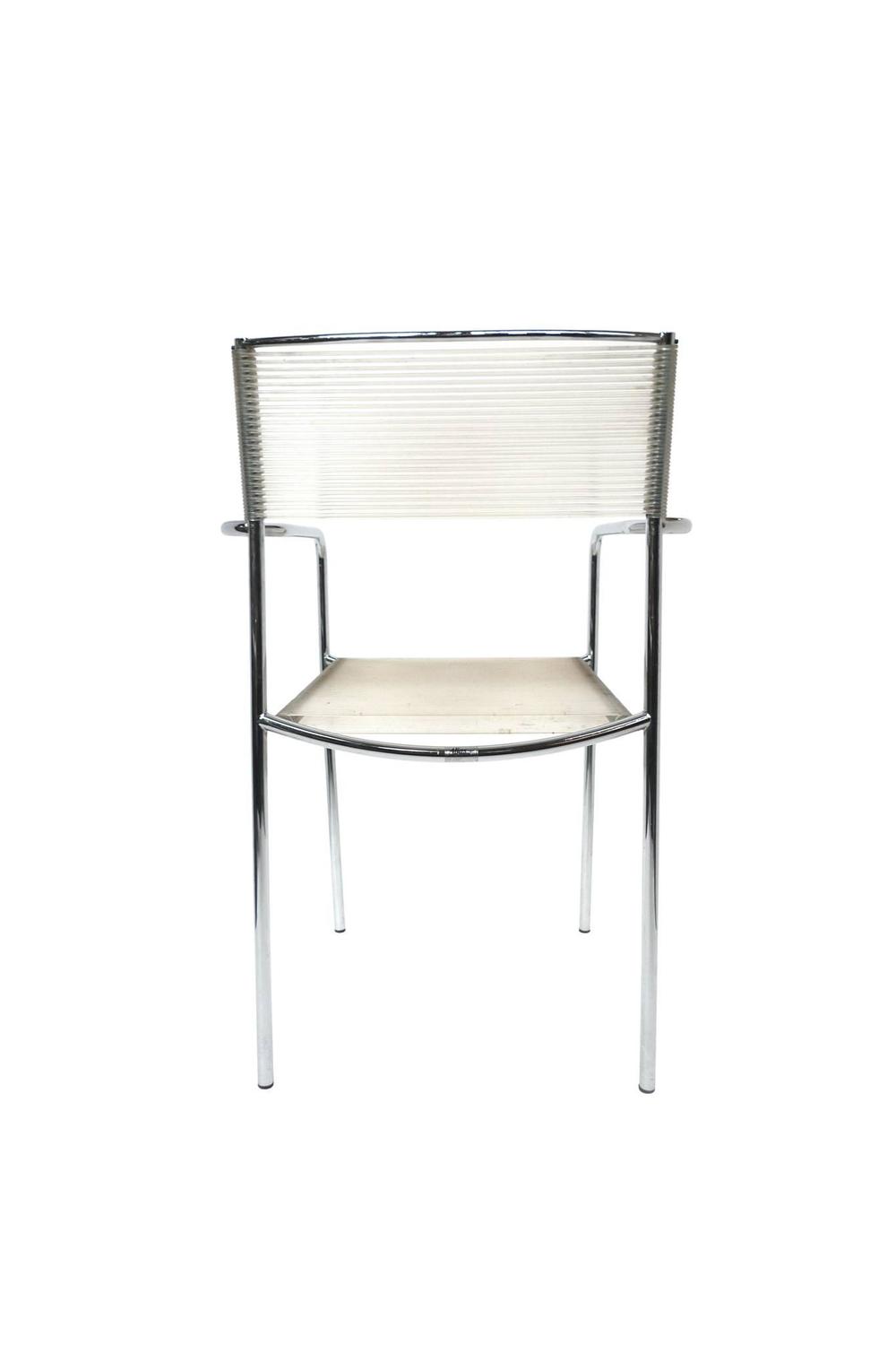 Set of Six Alias Italy "Spaghetti" Chromed Steel Chairs at ...