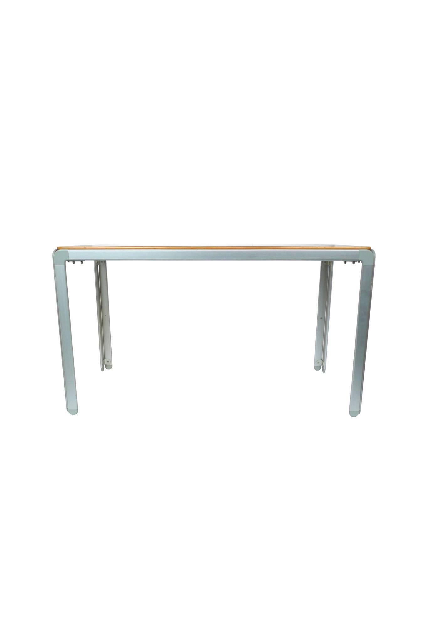 Scandinavian Modern Arne Jacobsen Beech and Aluminium Work Table