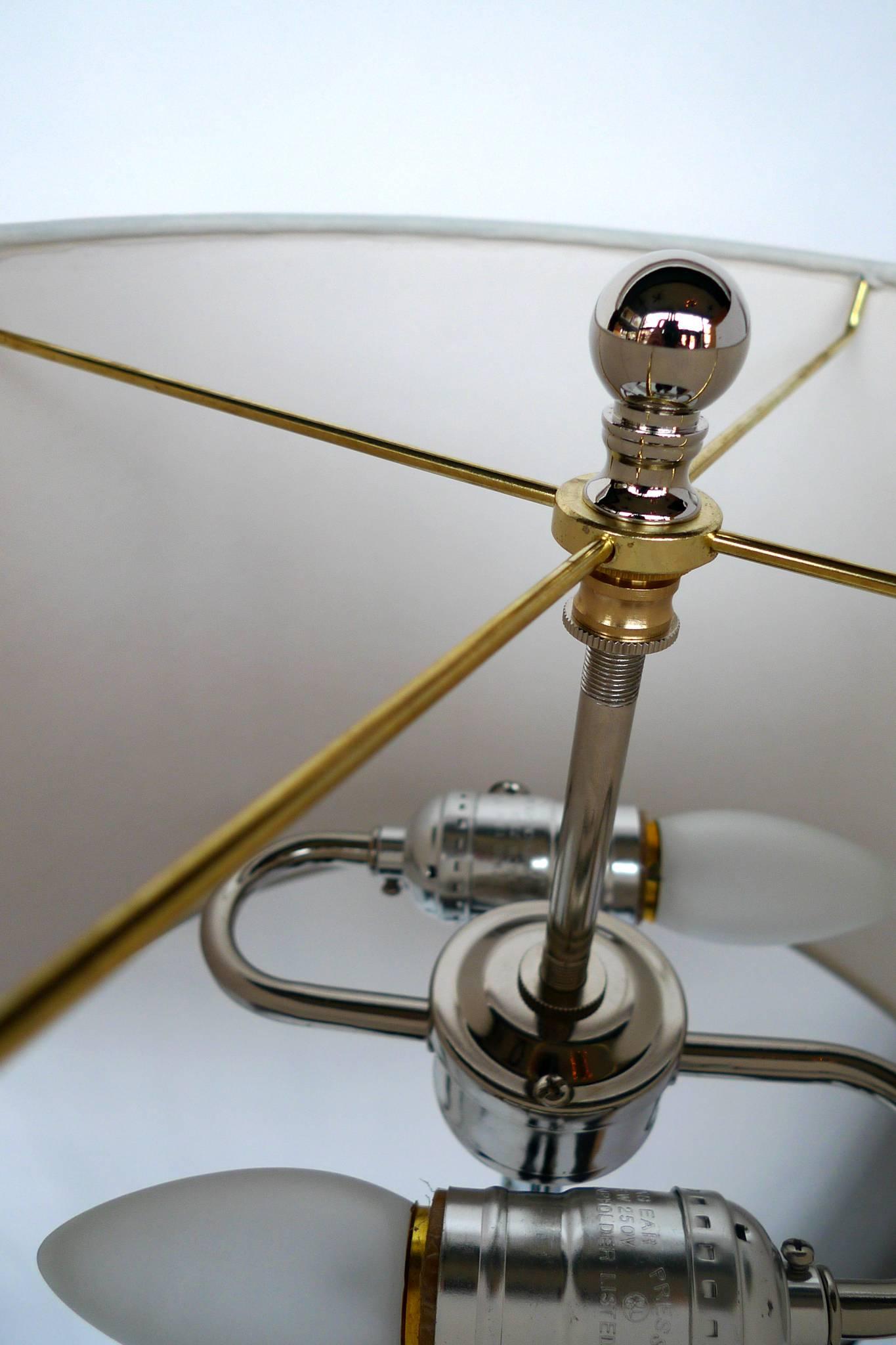 American Custom-Made Chrome Floor Lamps, Pair