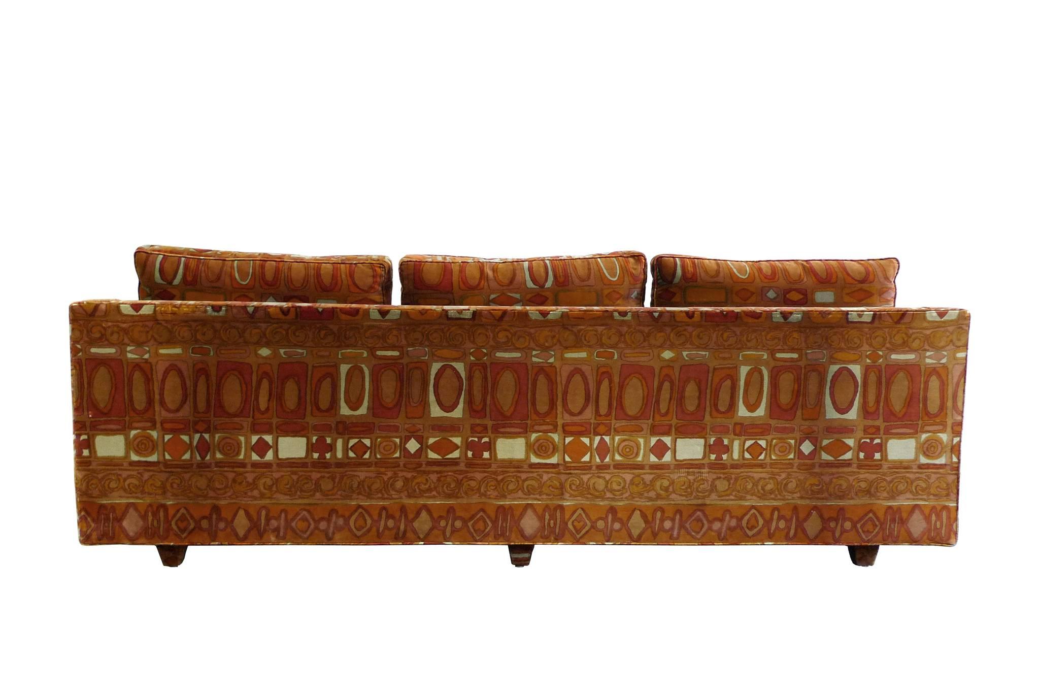 Mid-Century Modern Midcentury Dunbar Attributed Sofa in Jack Lenor Larsen Fabric