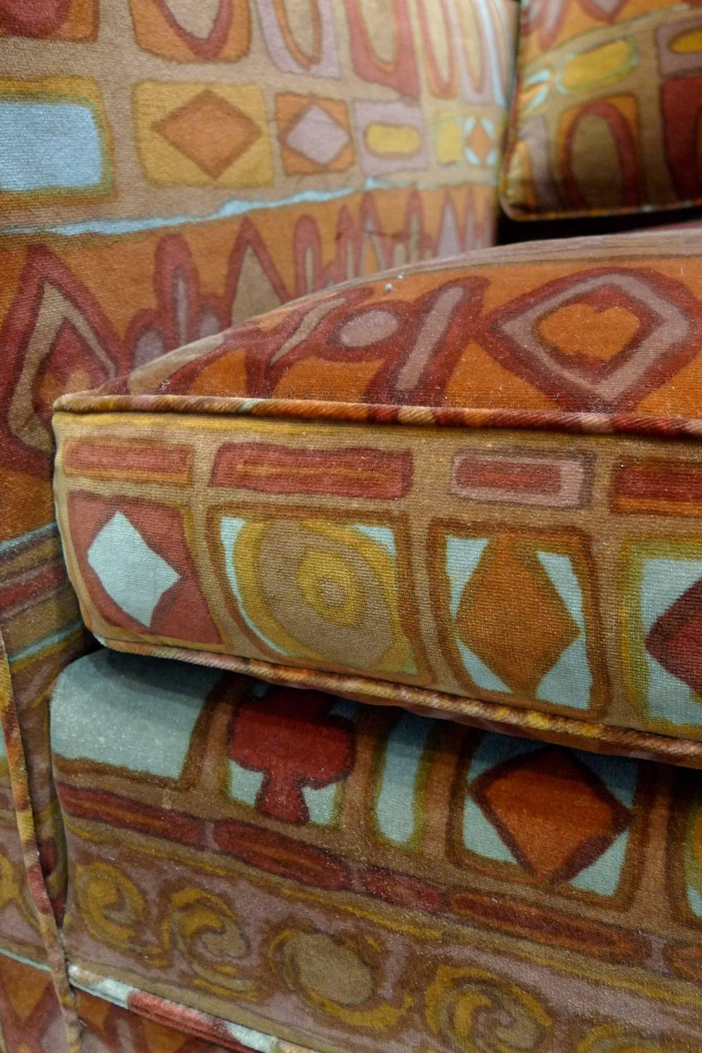20th Century Midcentury Dunbar Attributed Sofa in Jack Lenor Larsen Fabric