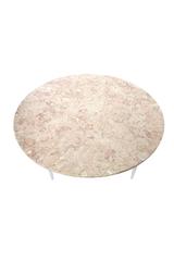 Midcentury Weiman Round Travertine Cocktail Table