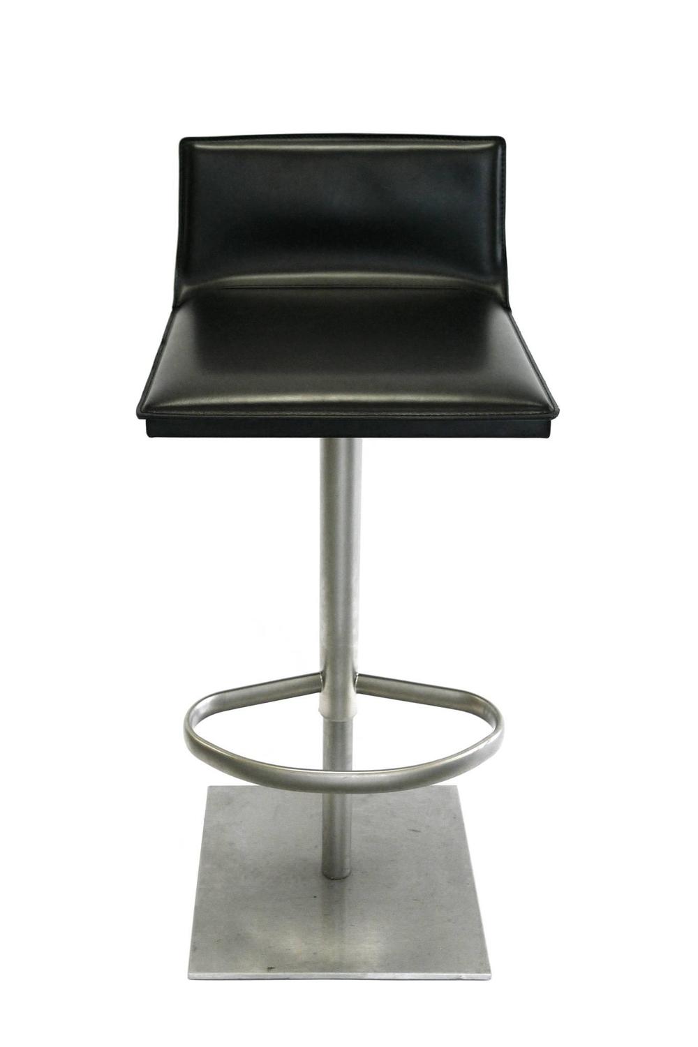 Italian Leather and Steel Height Adjustable Bar Stool by Frag at 1stdibs