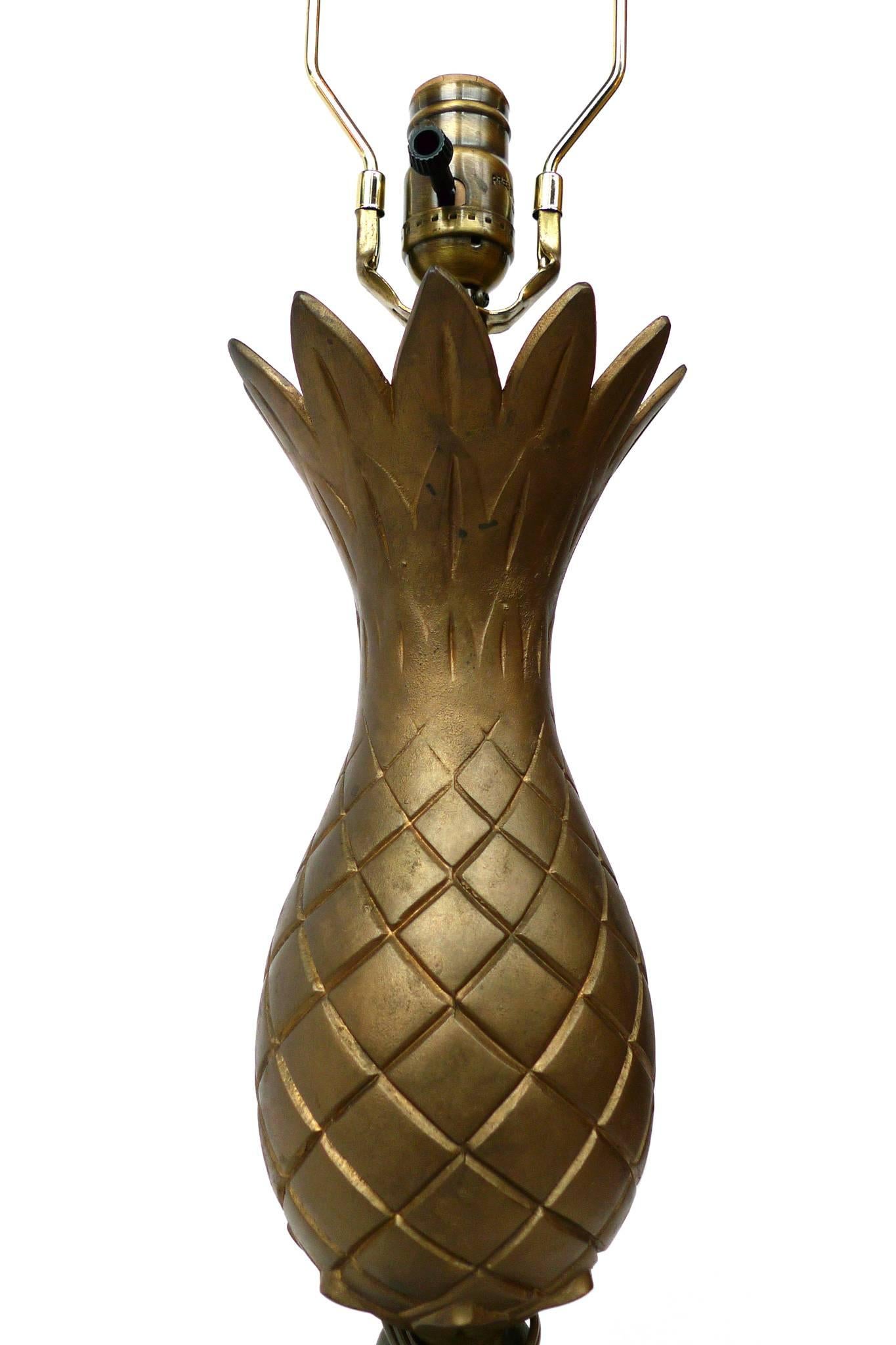 brass pineapple lamp vintage