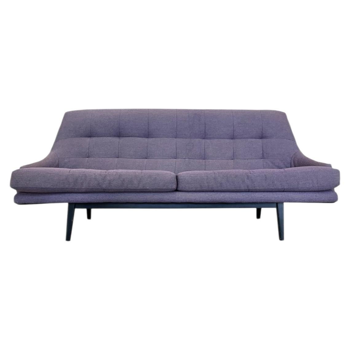 1960s Danish Modern Sofa in Lavender Linen For Sale