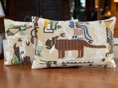Custom Pillows With Clarence House Cut Velvet Fabric - A Pair