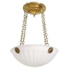 20th Century Moonstone Plafonnier Pendant Light