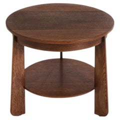 1920s Dutch Art Deco Tiered White Oak Side Table