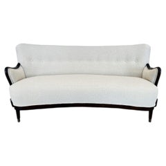 1940s Danish Modern Sofa by Alfred Christensen in Ivory Bouclé