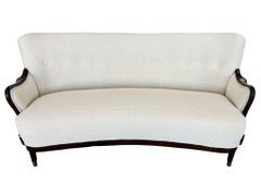 1940s Danish Modern Sofa by Alfred Christensen in Ivory Bouclé