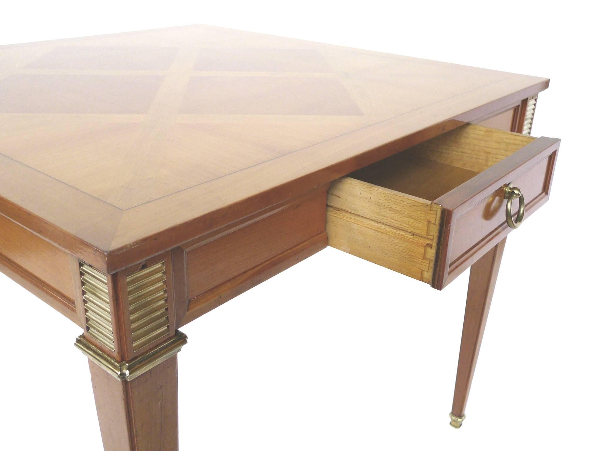 Modern Mid-20th Century Blond Mahogany Game Table by Baker Furniture