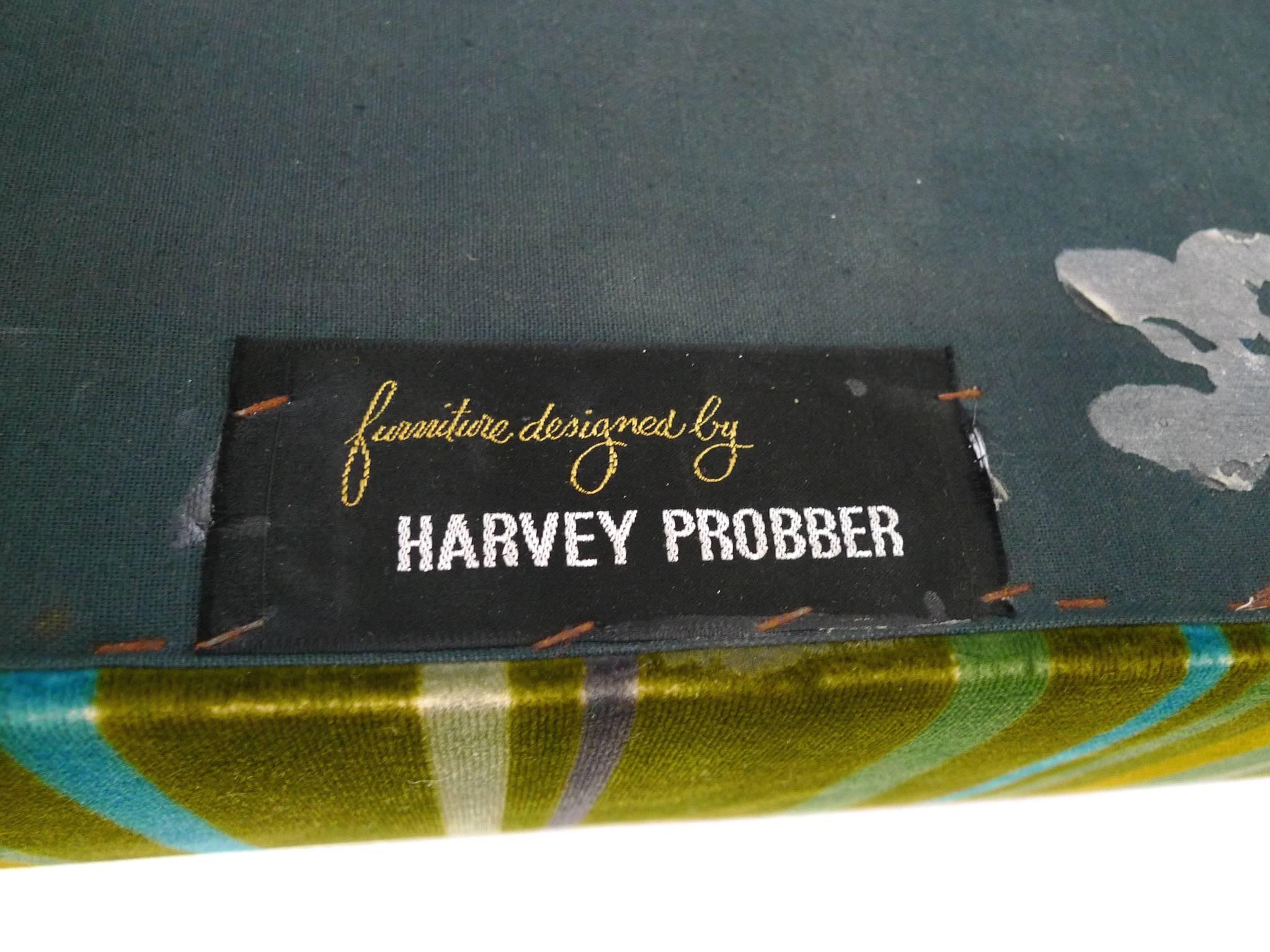 1960s Pair of Harvey Probber Striped Velvet Sofas 1