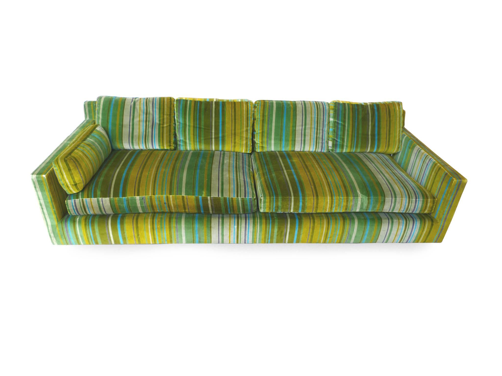 striped velvet couch