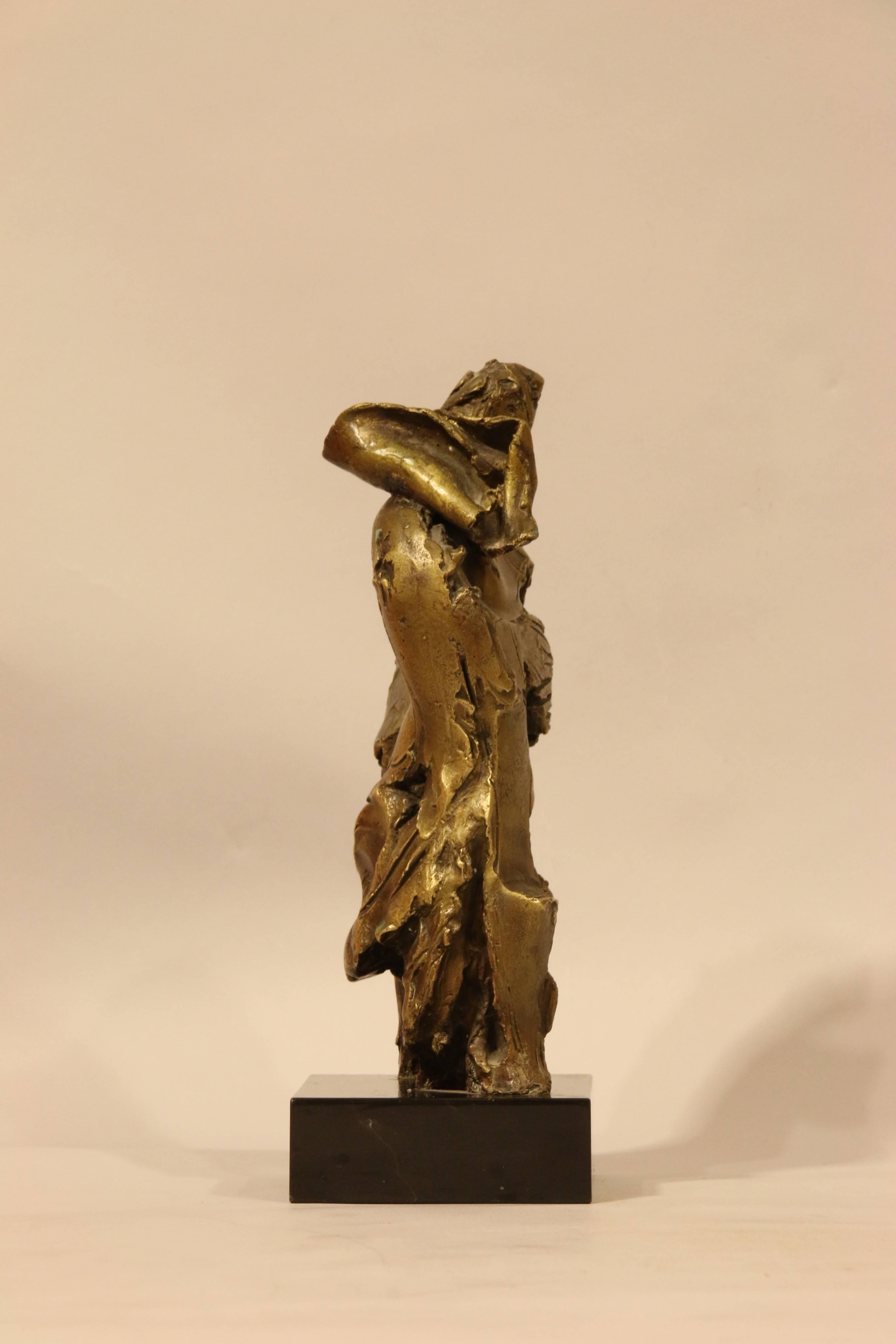 Gilt Bronze Sculpture Signed Representing a Couple For Sale