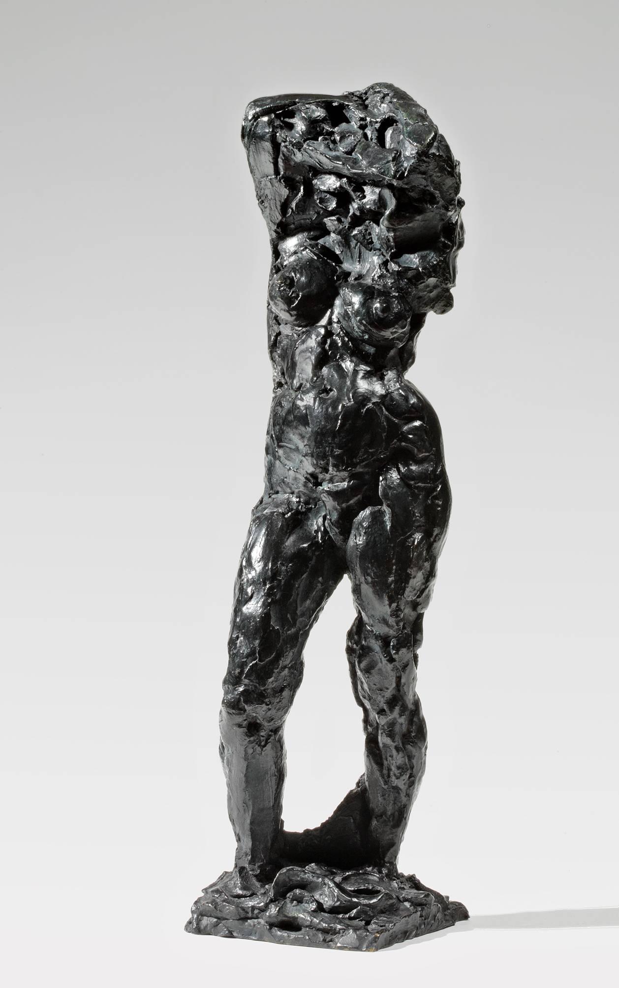 Artist: Edmond Moirignot,
(1913-2002).

Title: La Chemise Enlevée.

Date: 1959.

Technique: 
Bronze.
Lost Wax by Godard, Foundry's Mark.
Number: 2/12.
Signed on the base.

Reproduced in the Raisonné Catalog of Edmond Moirignot, 2010,