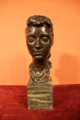 Bronze Sculpture "Feminine Portrait" by Albert Leclerc
